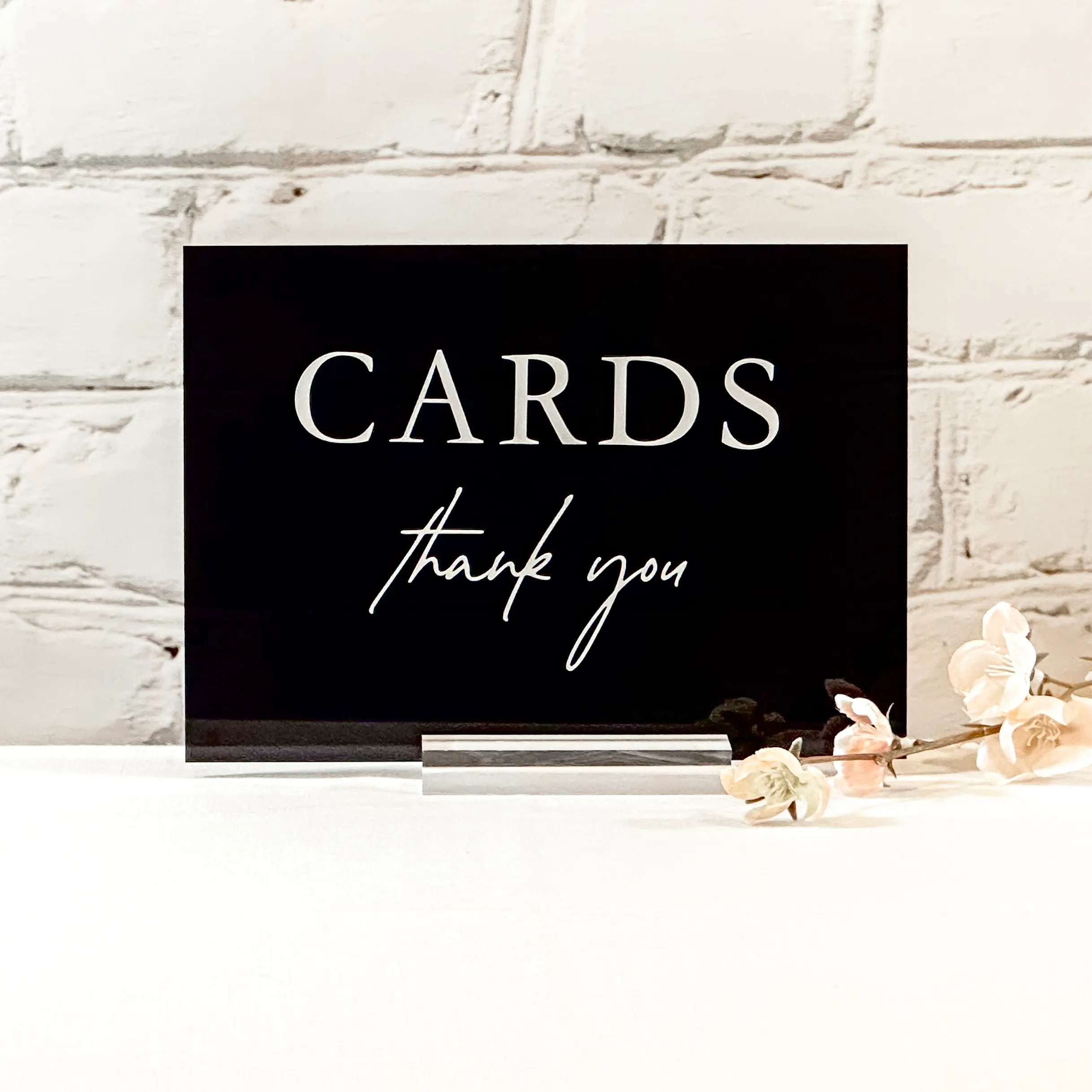Cards Acrylic Sign (Rome) - Black/White