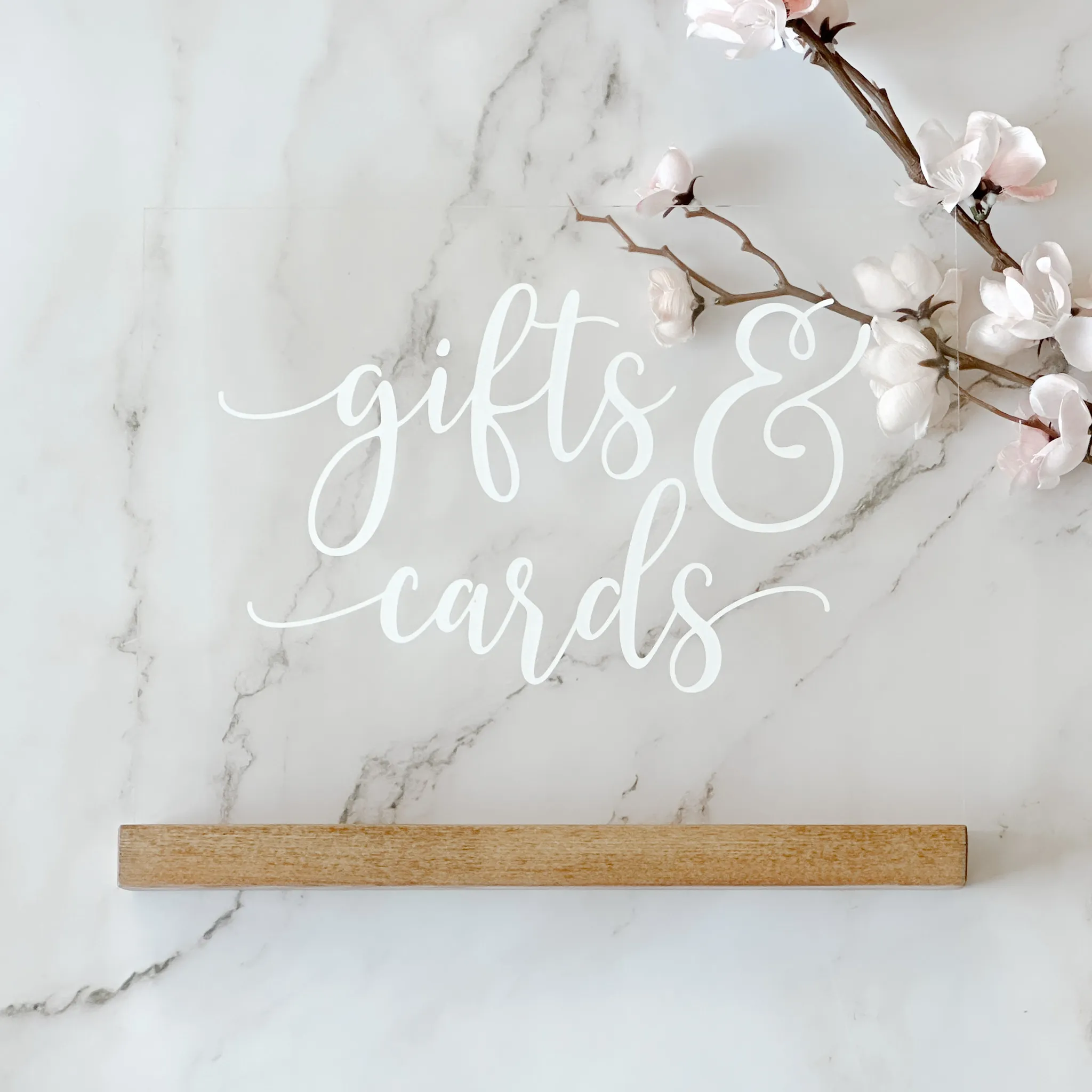 Gifts & Cards Acrylic Sign (Aspen) - Clear/White