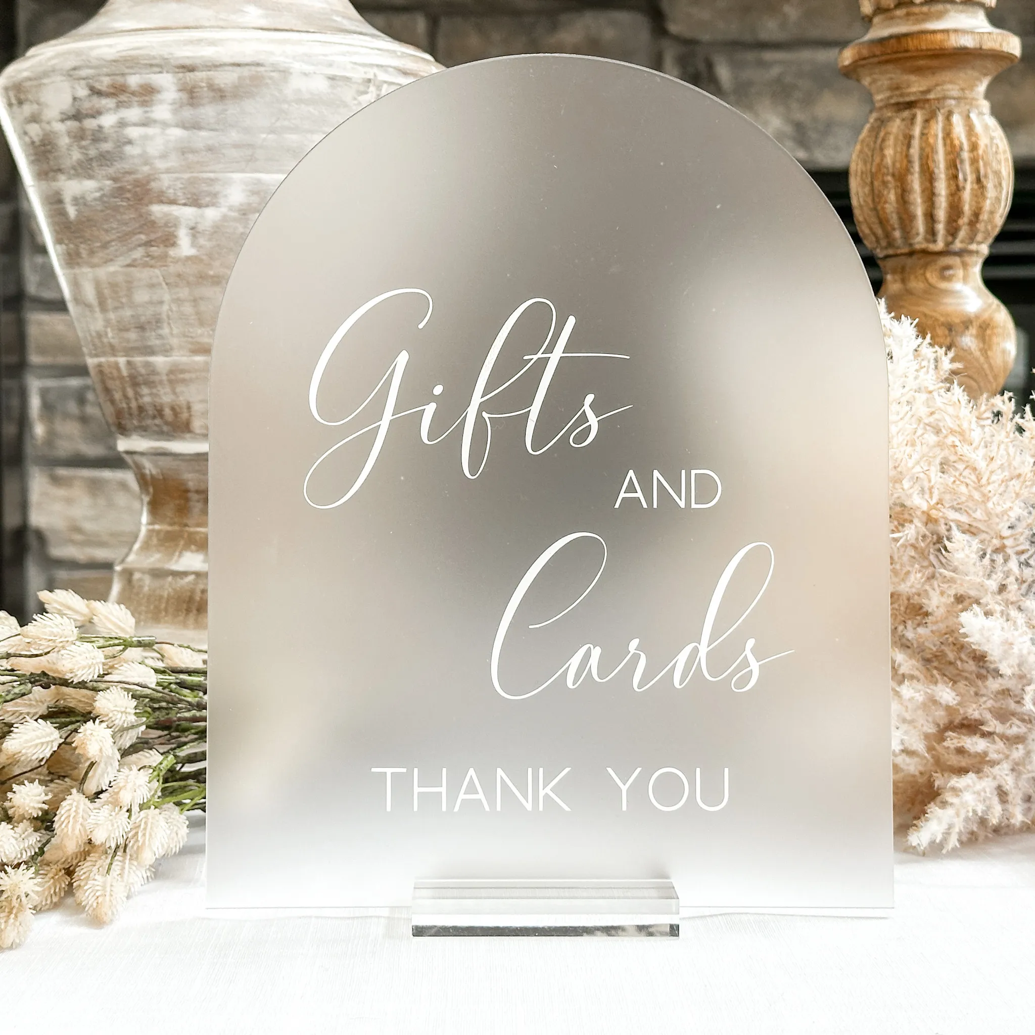 Gifts & Cards Acrylic Sign (Havana) - Frosted/White