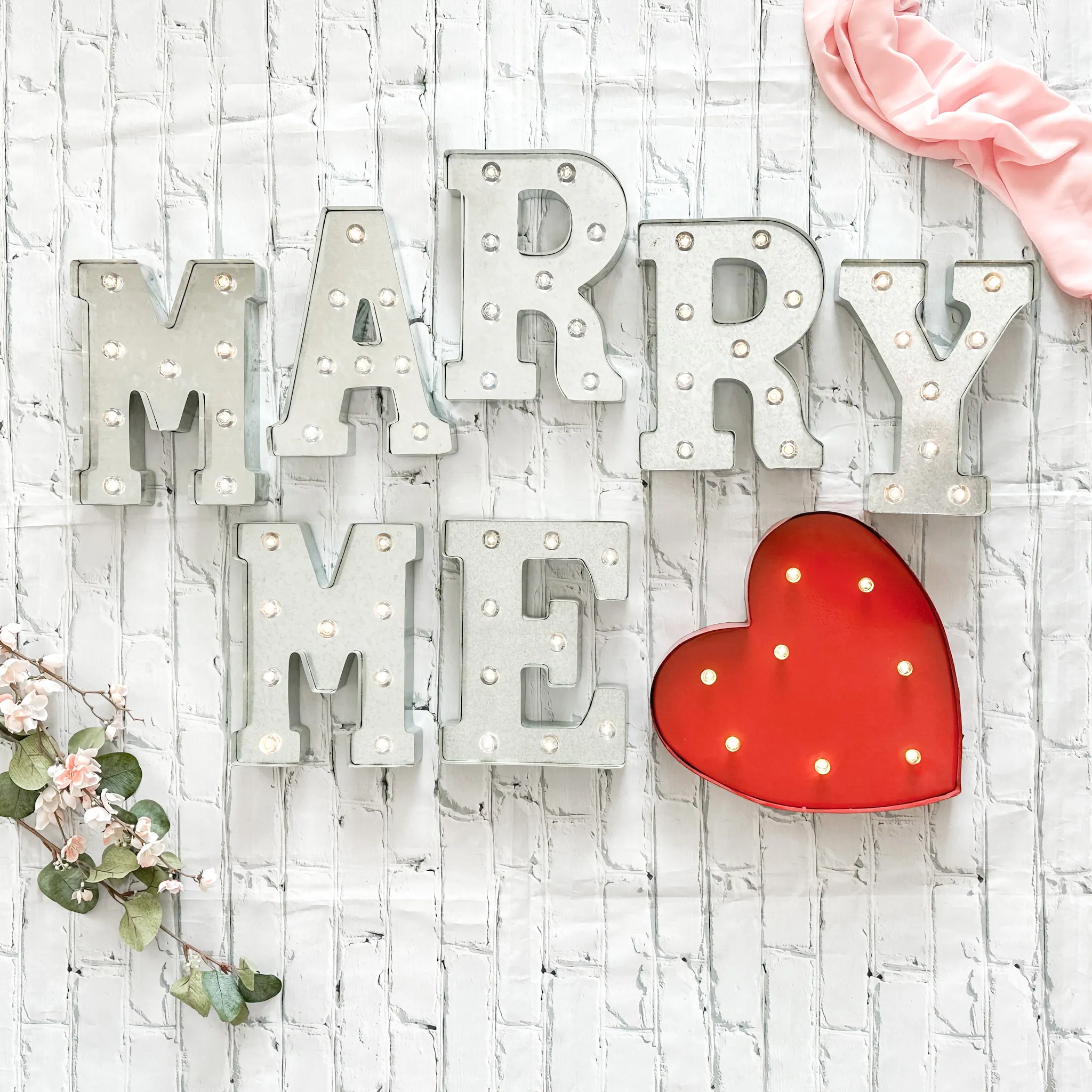 Marry Me Marquee Letters