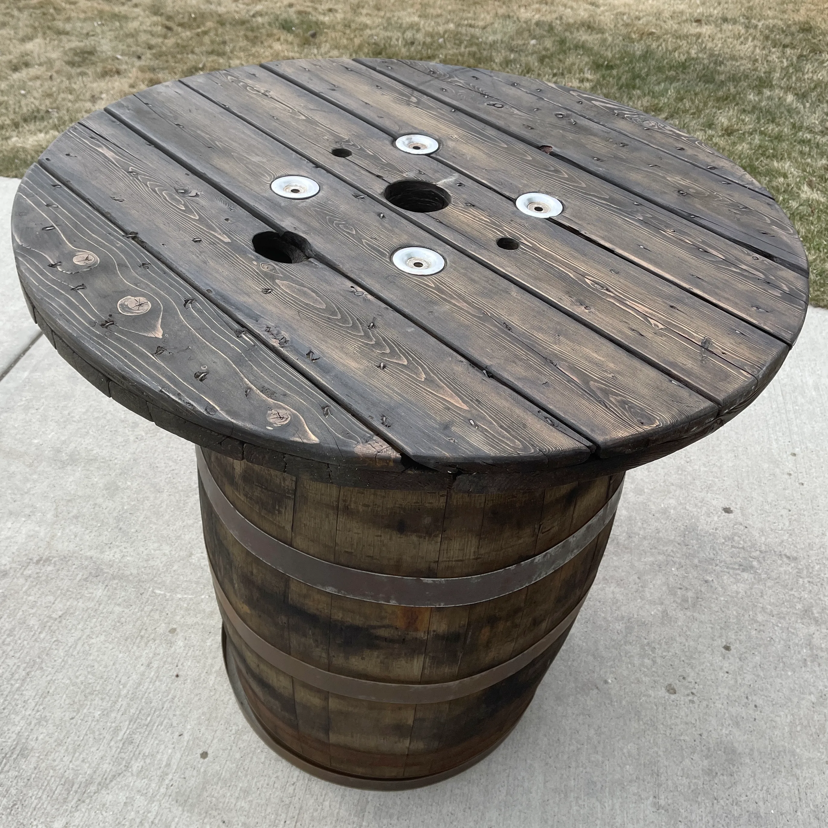 Whiskey Barrel Table