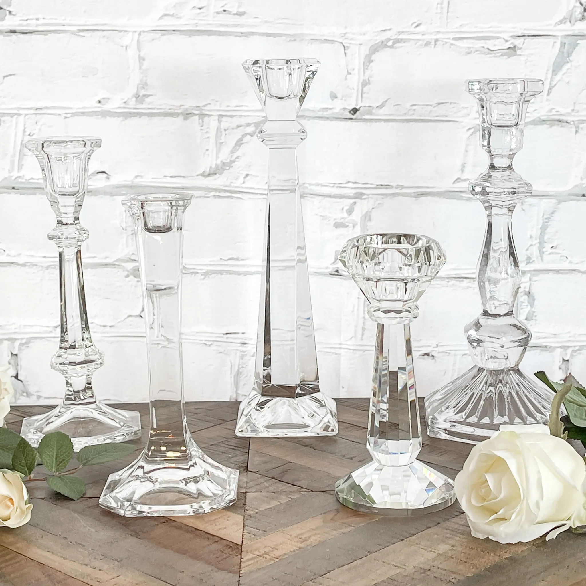 Glass Taper Candlesticks - Assorted