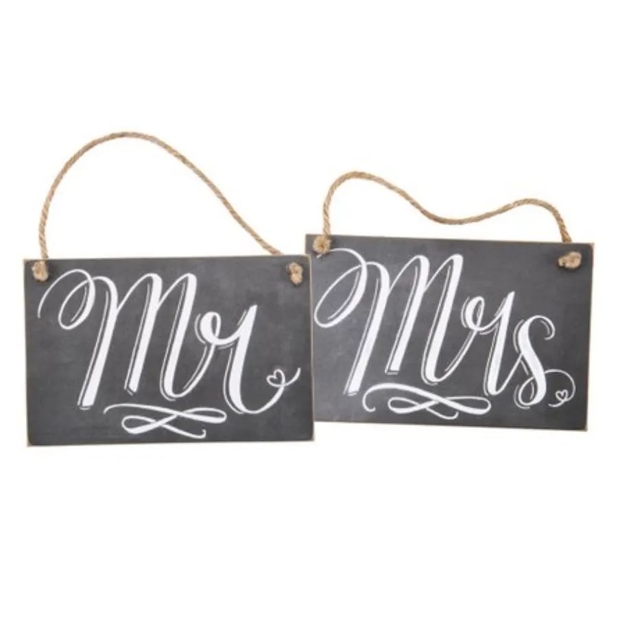 Mr & Mrs Chair Signs - Chalk