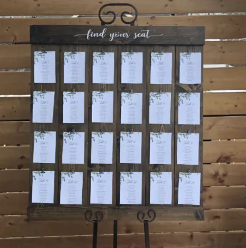 Large Wood Seating Chart (Geneva) - Dark