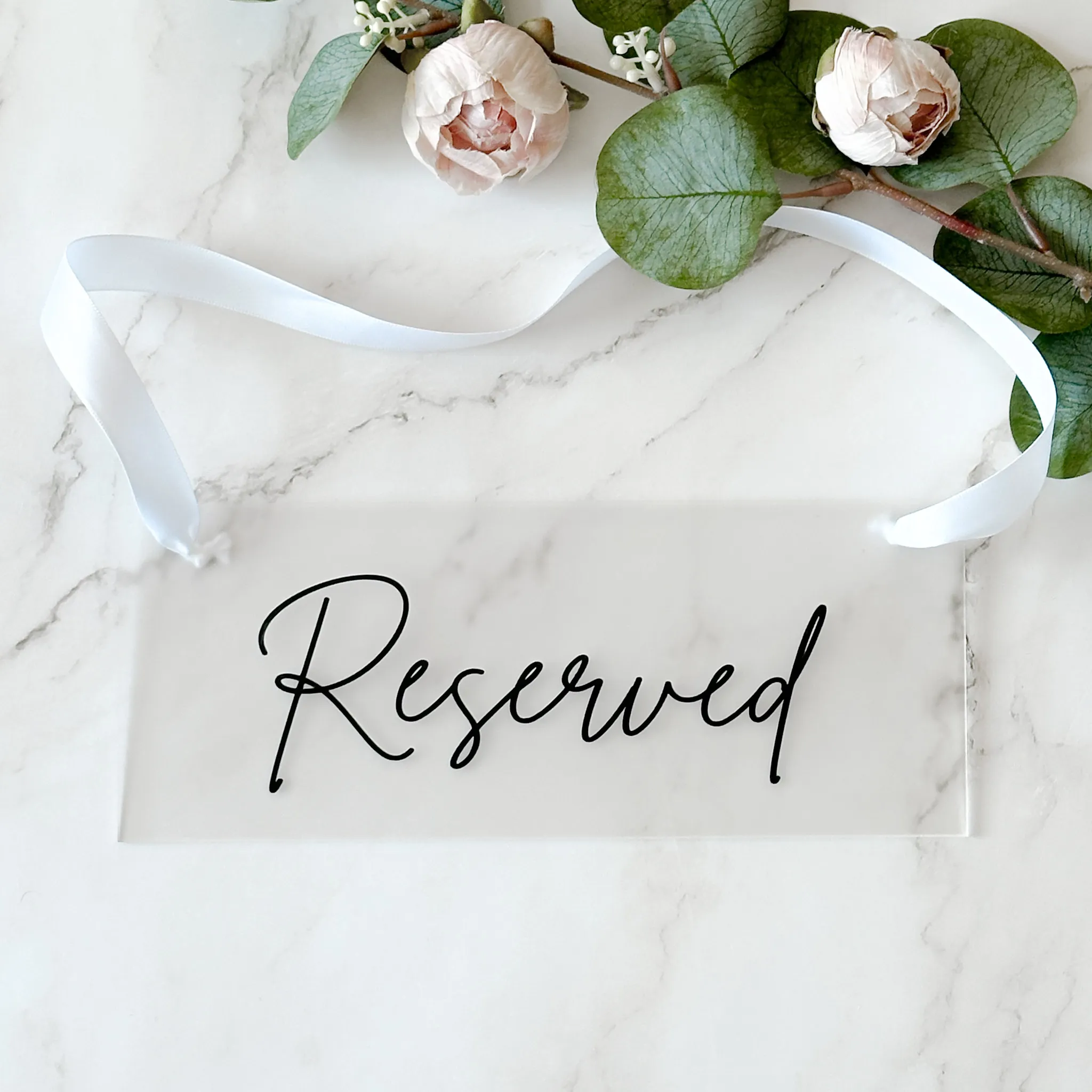 Reserved Hanging Acrylic Sign (London) - Frosted/Black