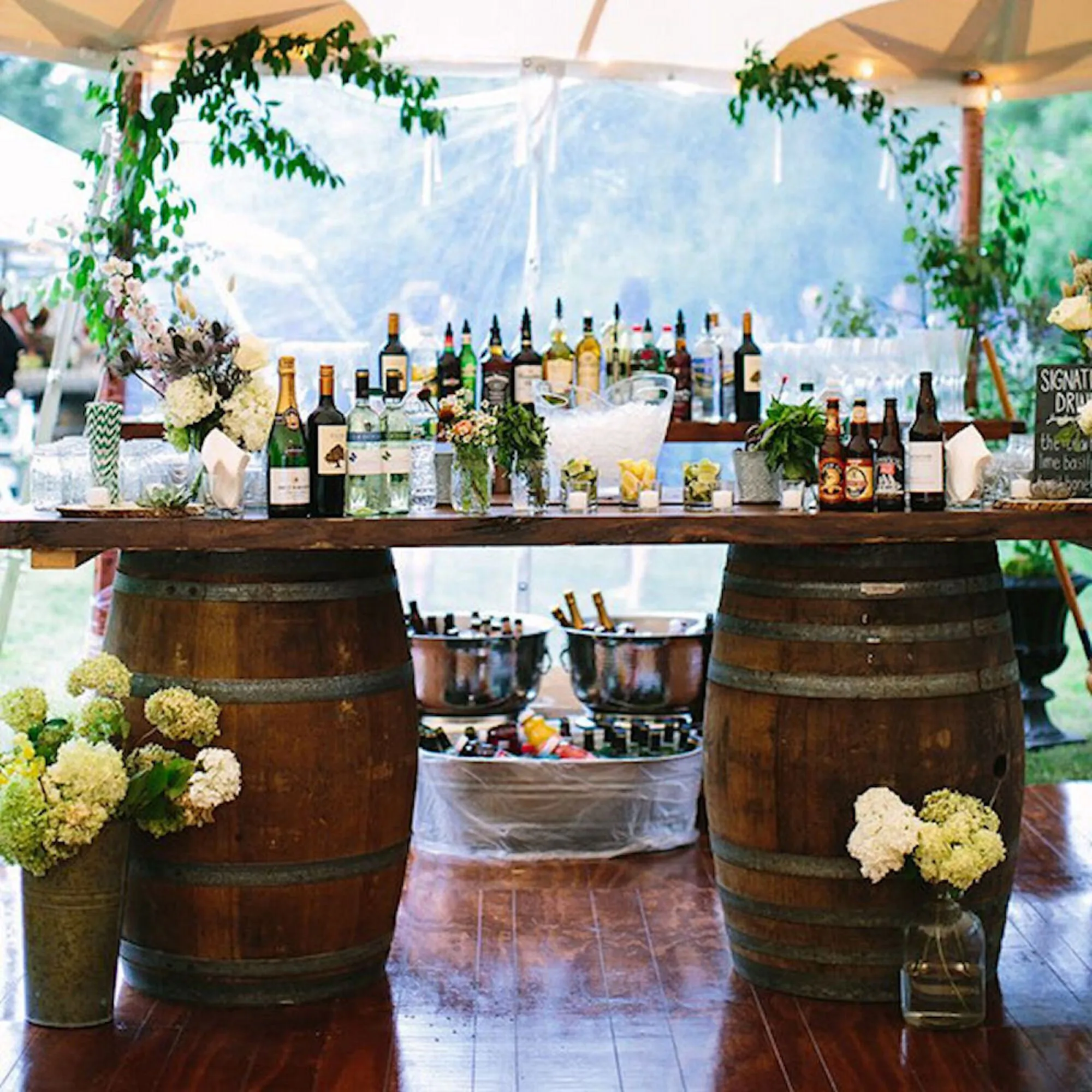 Rustic Whiskey Barrel Bar