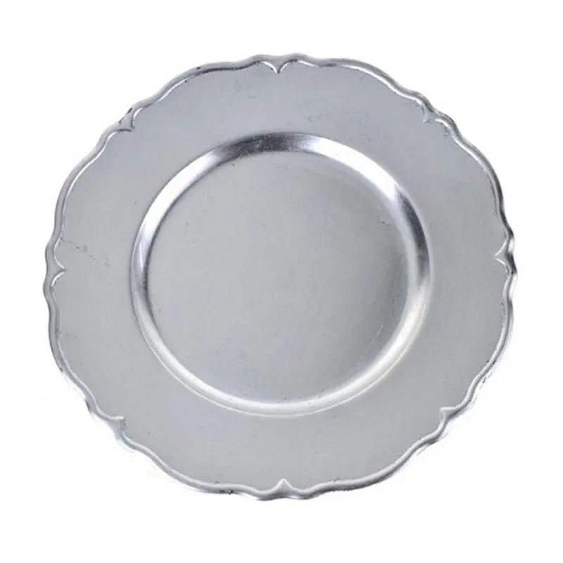 Charger - Silver Scalloped Edge