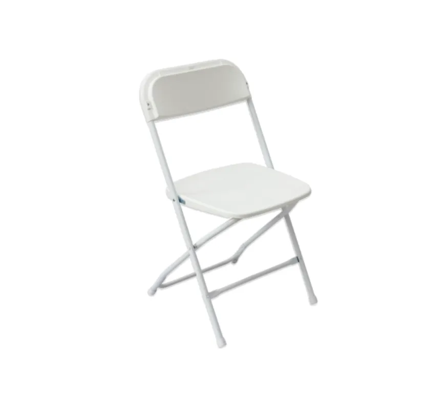 Plastic Folding Chair, WHITE poly/WHITE frame