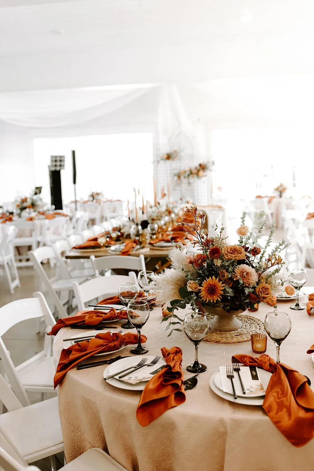	 17"x17" Burnt Orange Polyester Linen Napkins