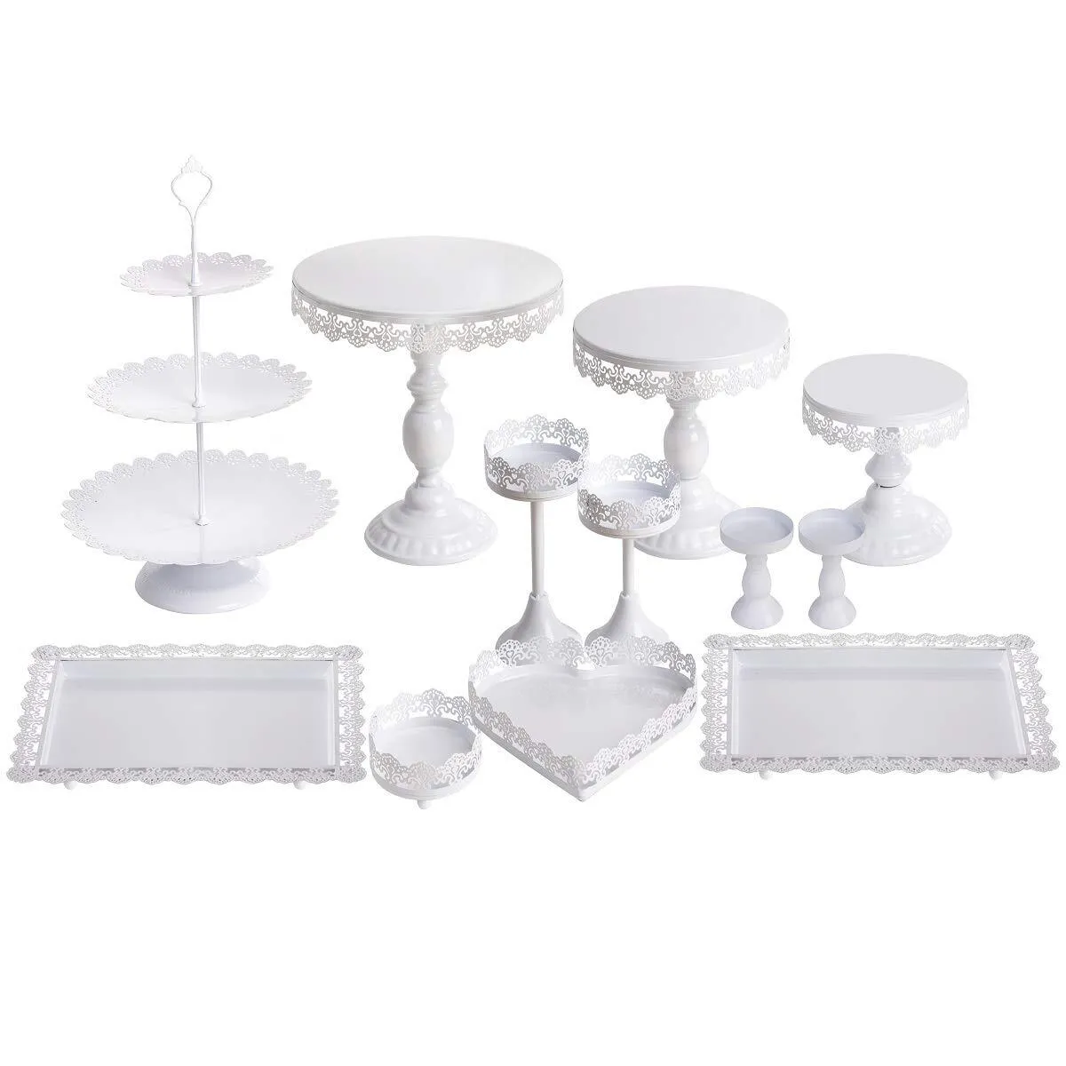 12 PIECE WHITE CAKE AND PASTRY STAND