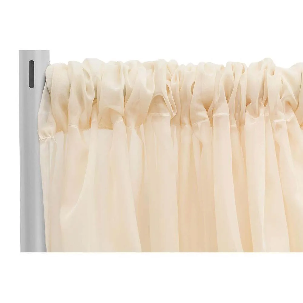 Sheer Voile  8ft H x 118" W Drape/Backdrop Curtain Rose  gold