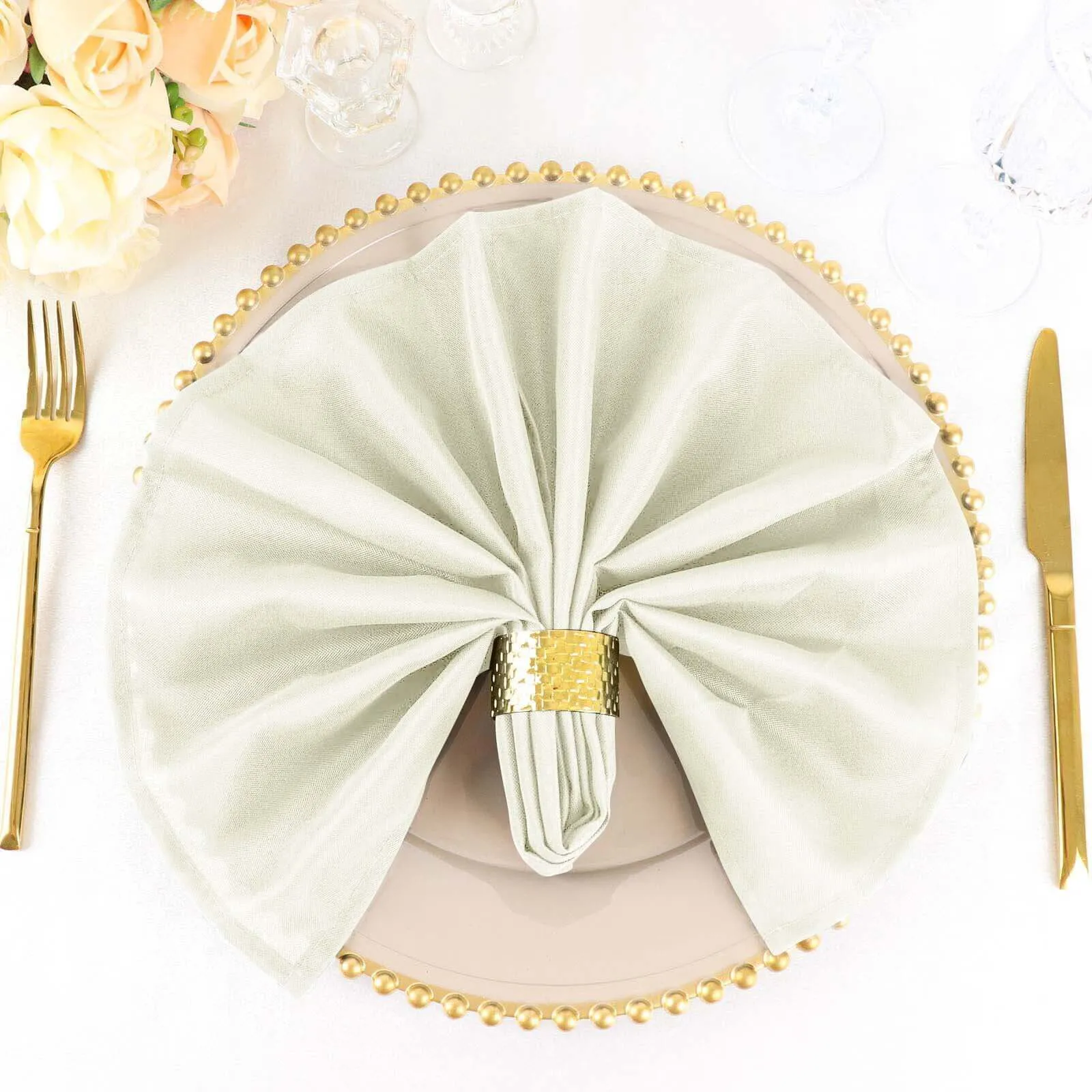  20"x 20" Rose Quartz Polyester Linen Napkins