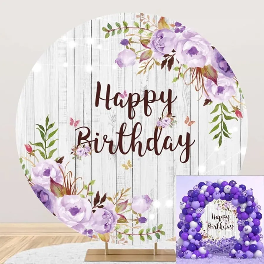 Purple backdrop Cover, Circle Backdrop Stand