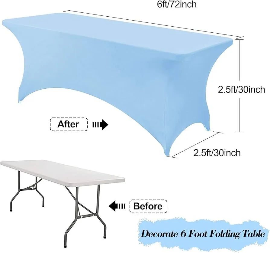 Light blue spandex Tablecloths for Rectangle 