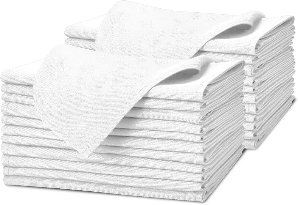 	  17"x17" White Polyester Linen Napkins