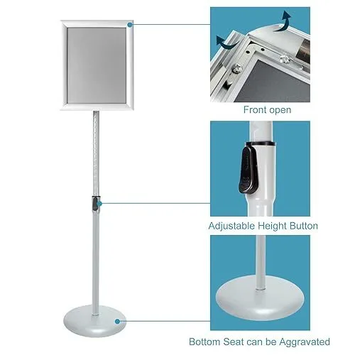 8.5 x 11/11 x 17 Inch Heavy Duty Adjustable Silver