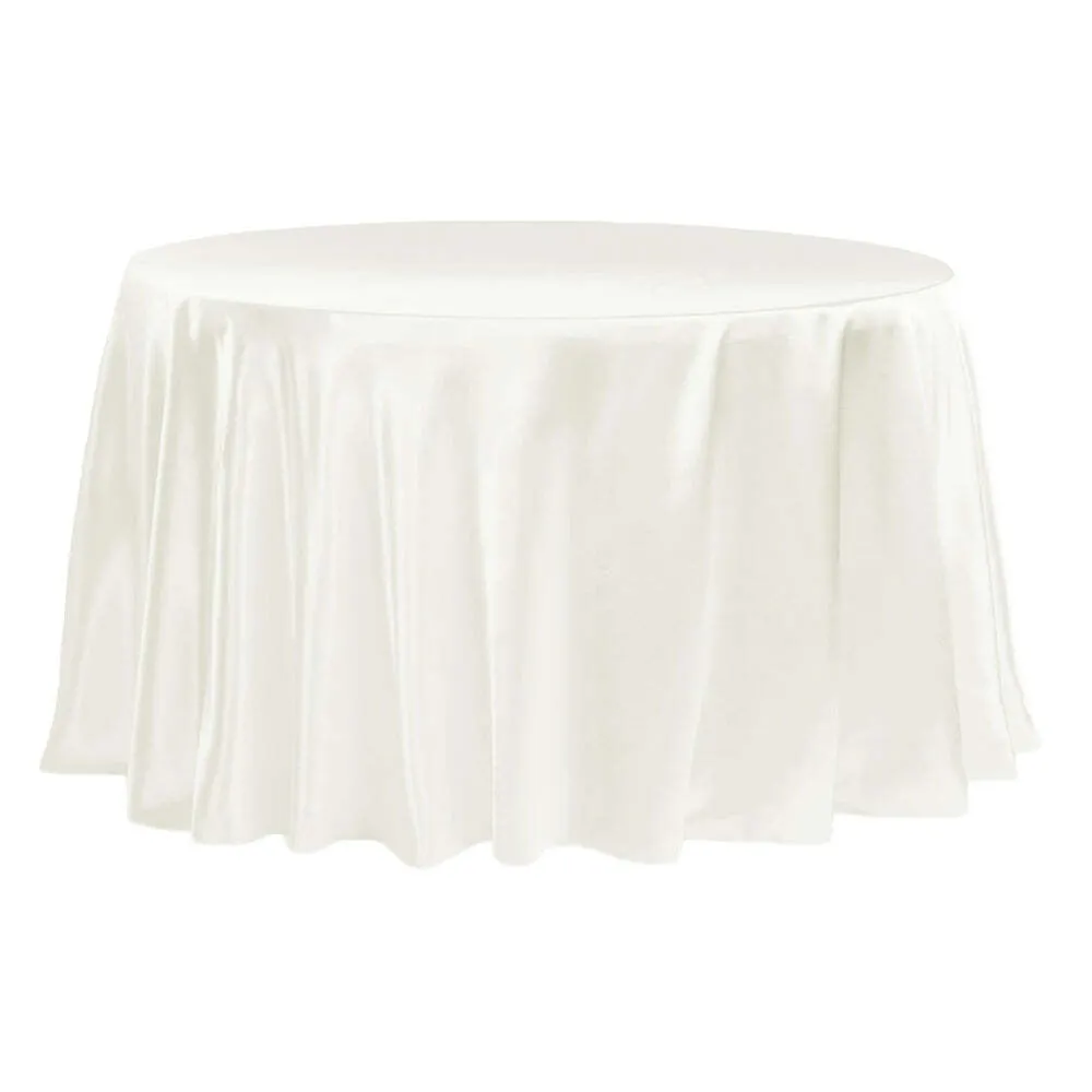 Satin 108" Round Tablecloth - Chocolate Brown