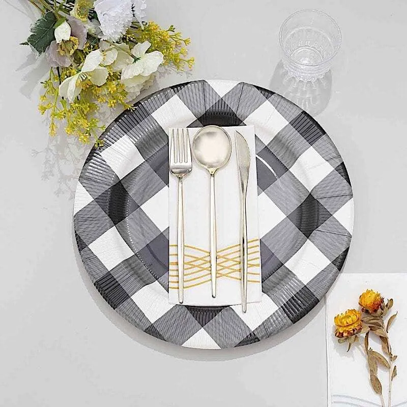 Black & White Buffalo Check Plate Charger