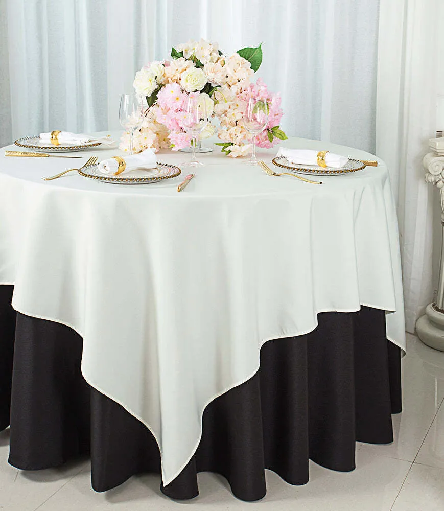 	 72" x 72" Burnt Orange Seamless Satin Square Tablecloth Overlay