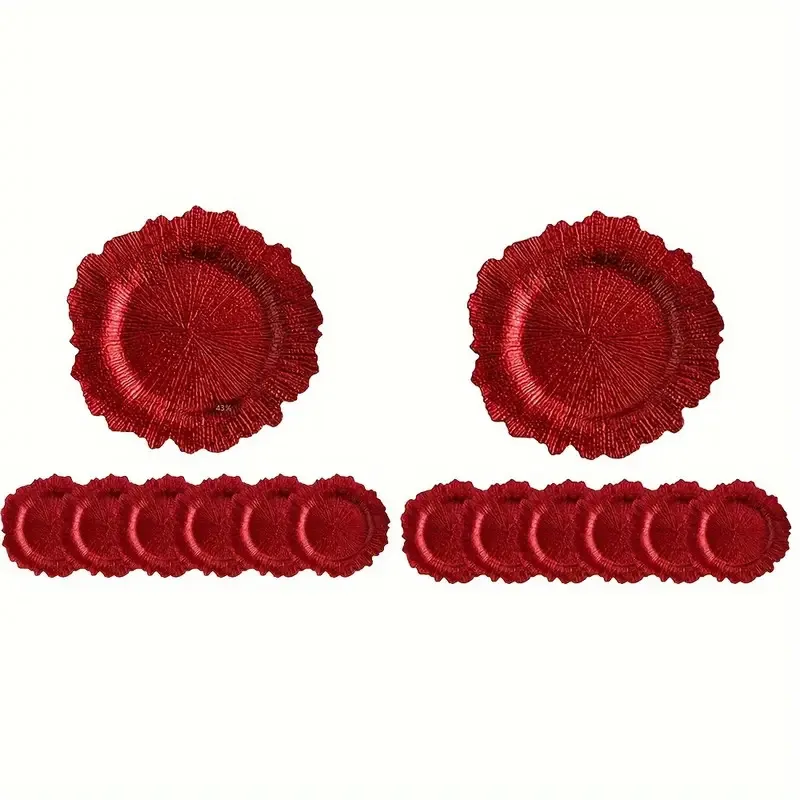 Red reef charger plates