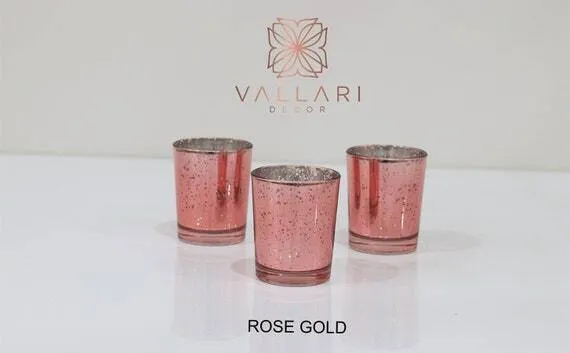 12 Mercury Glass Votive Cups Gold 