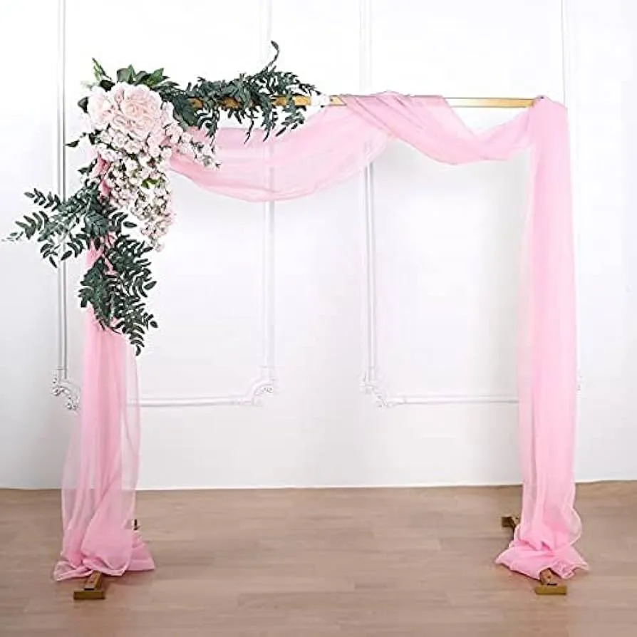 18FT Sheer Pink Organza Arch Drapes