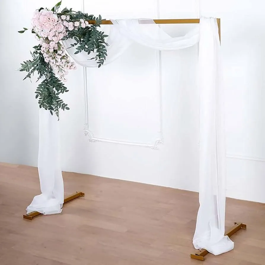 18FT White Sheer Organza Wedding Arch Draping