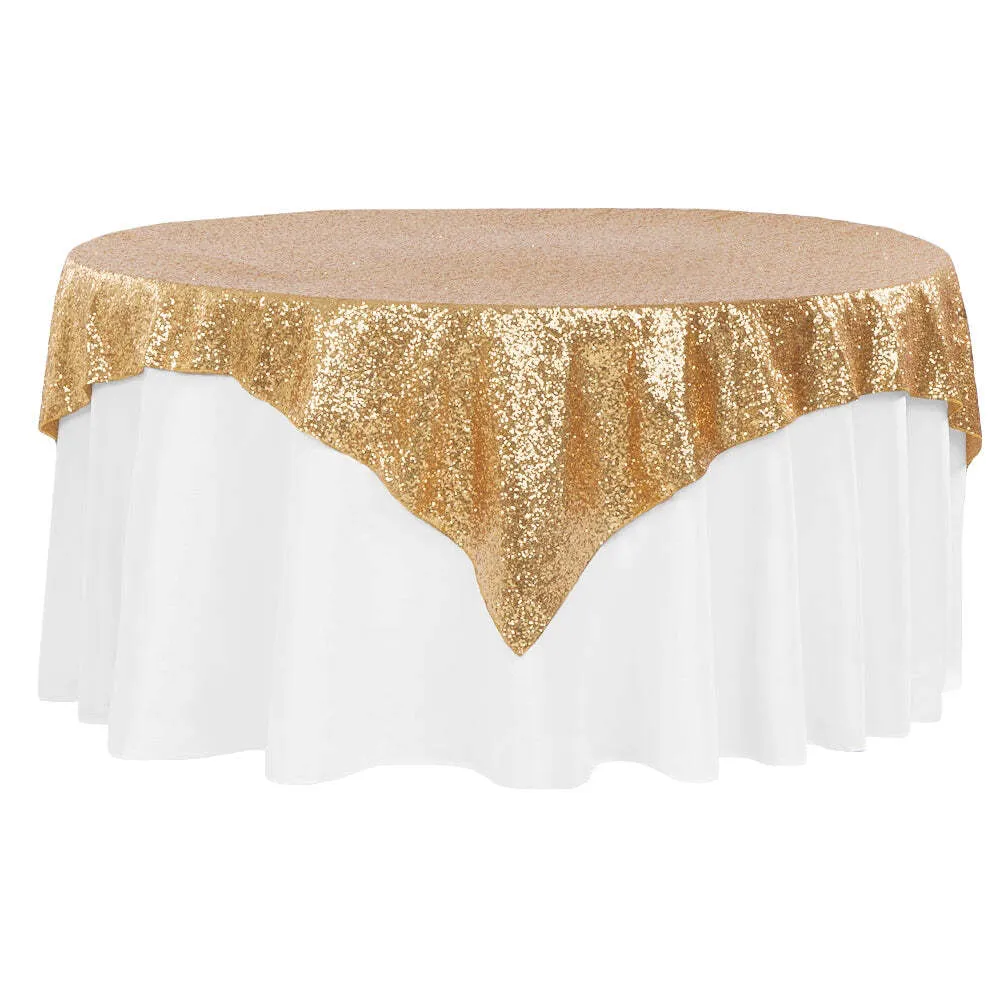 	 72" x 72" Gold Premium Taffeta Square Overlay -