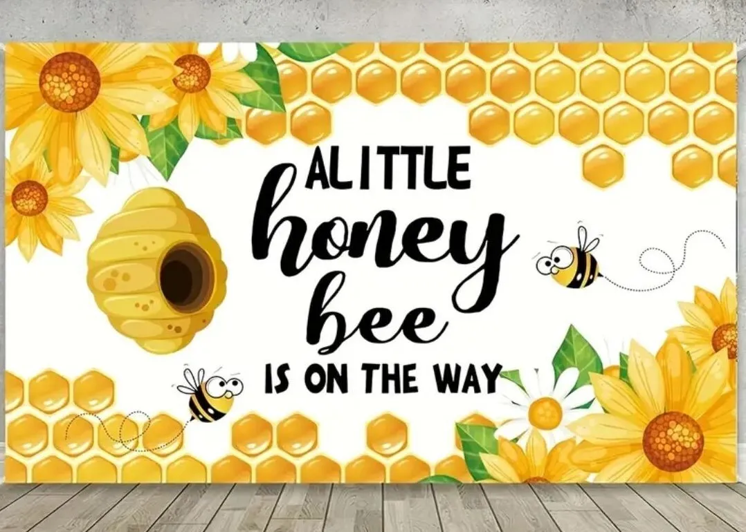 A Little Honey Bee Is On The Way Baby Shower Backdrop Background