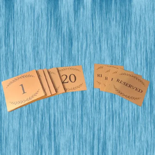 Brown Rustic  Table Numbers 1-20 & Reserved Cards