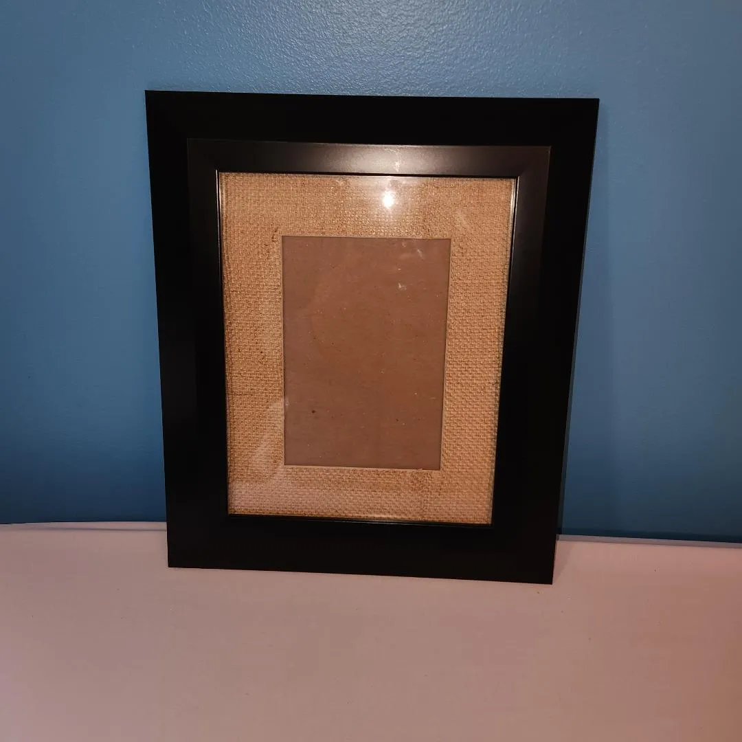 Black Frame Burlap Mat 6.5x4.5 Photo Size  BF 3