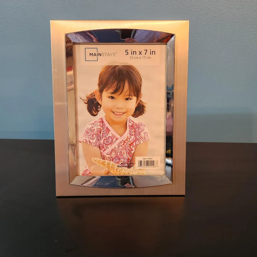 Silver Colored Frame 5x7  Memory Photos or Signage SF4