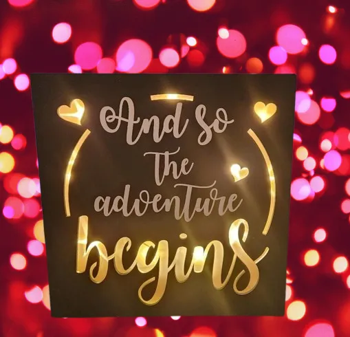 And So The Adventure Begins Light Up Sign