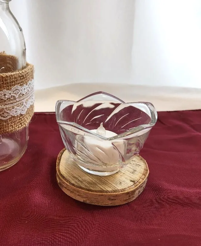 Clear Glass Flower Shaped Votive  (QTY 22)