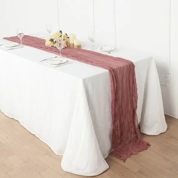 Mauve Cinnamon Rose Table Runners 10 Feet Long  (QTY 19)