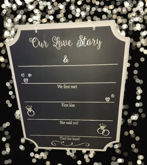 Our Love Story Wooden Chalkboard Sign Customize