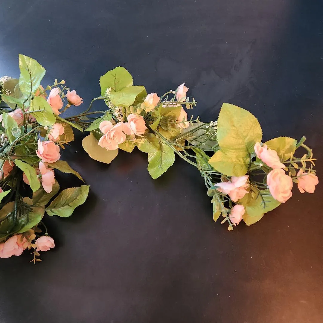 Pink Floral Garland Arch or Head Table Set of 2