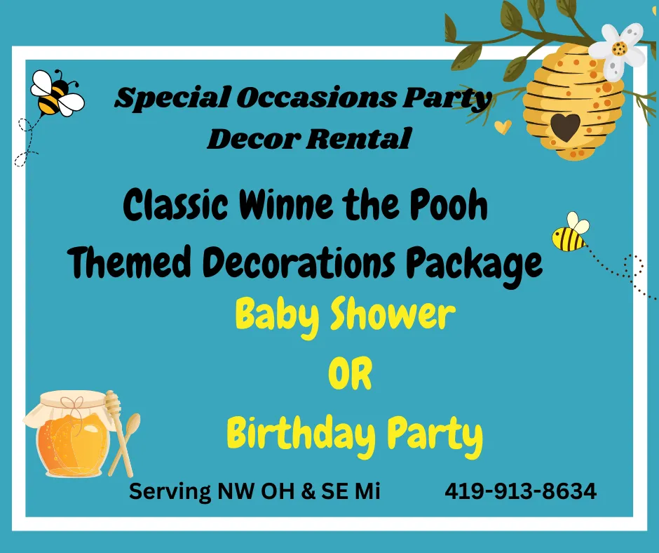 Winnie The Pooh Package For Baby Shower or Birthday Party