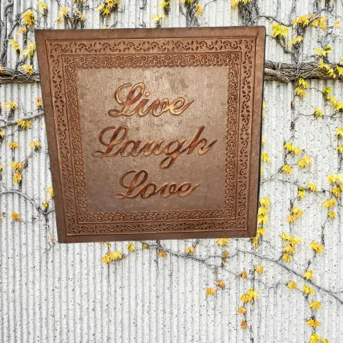 Live Laugh Love Metal 12x12 Sign