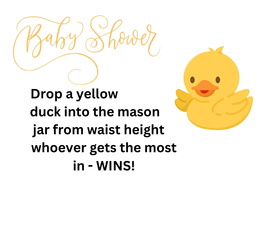 Baby Shower Game Yellow Duckie Drop
