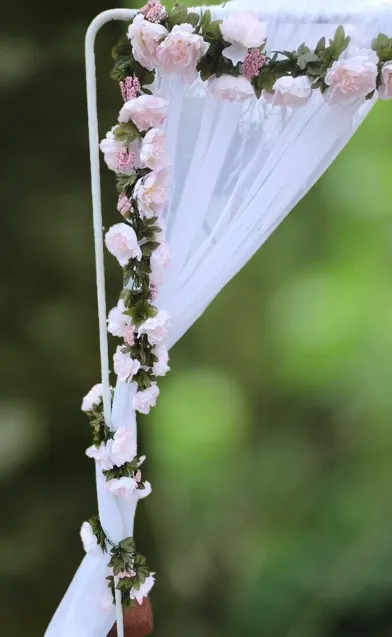 Arch or Head Table Floral Garland 18 ft Pink Peonies and Greenery