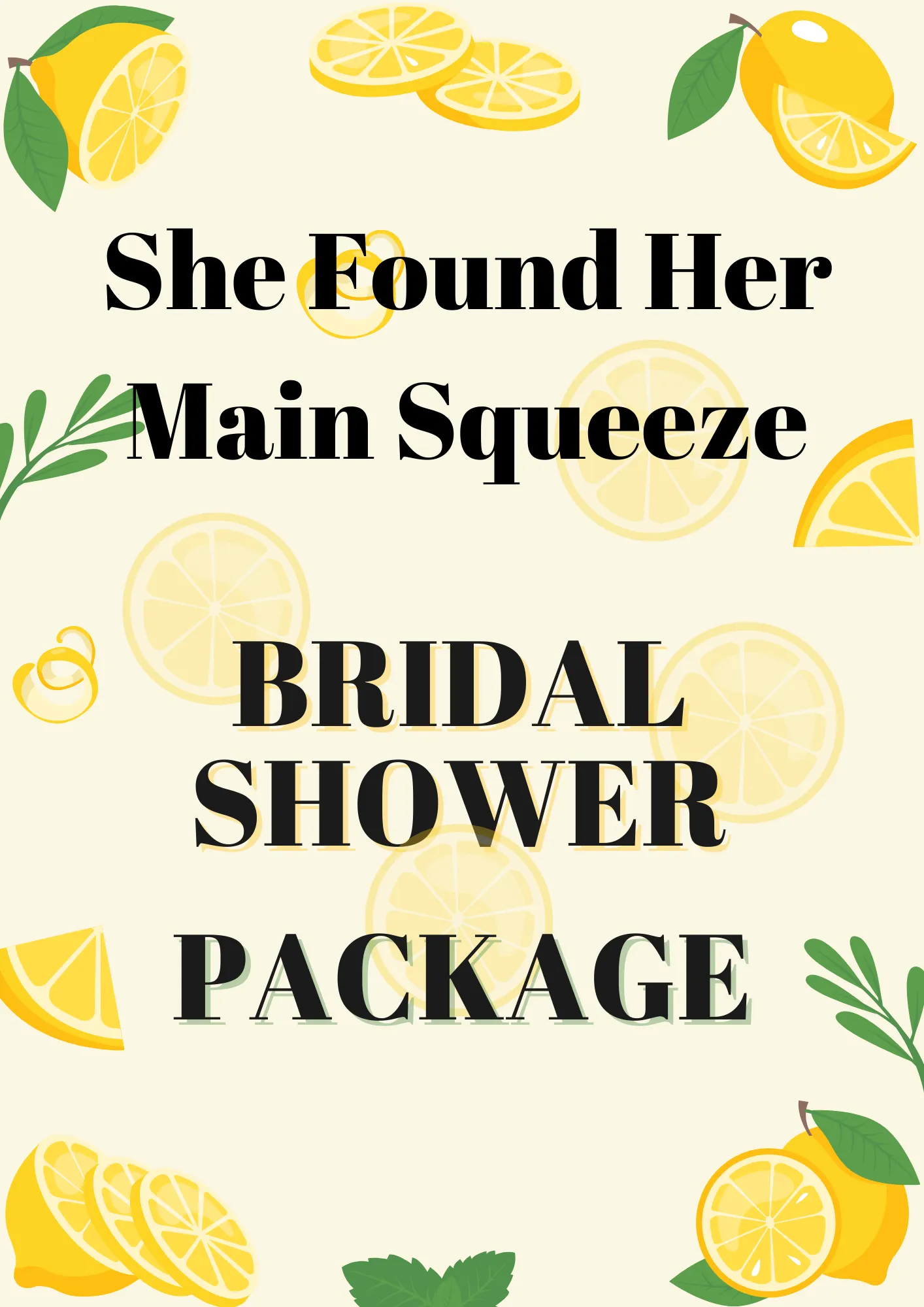 She Found Her Main Squeeze Bridal Shower Package (Lemonade or Lemons)