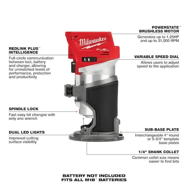 Battery 1/4" mini router 