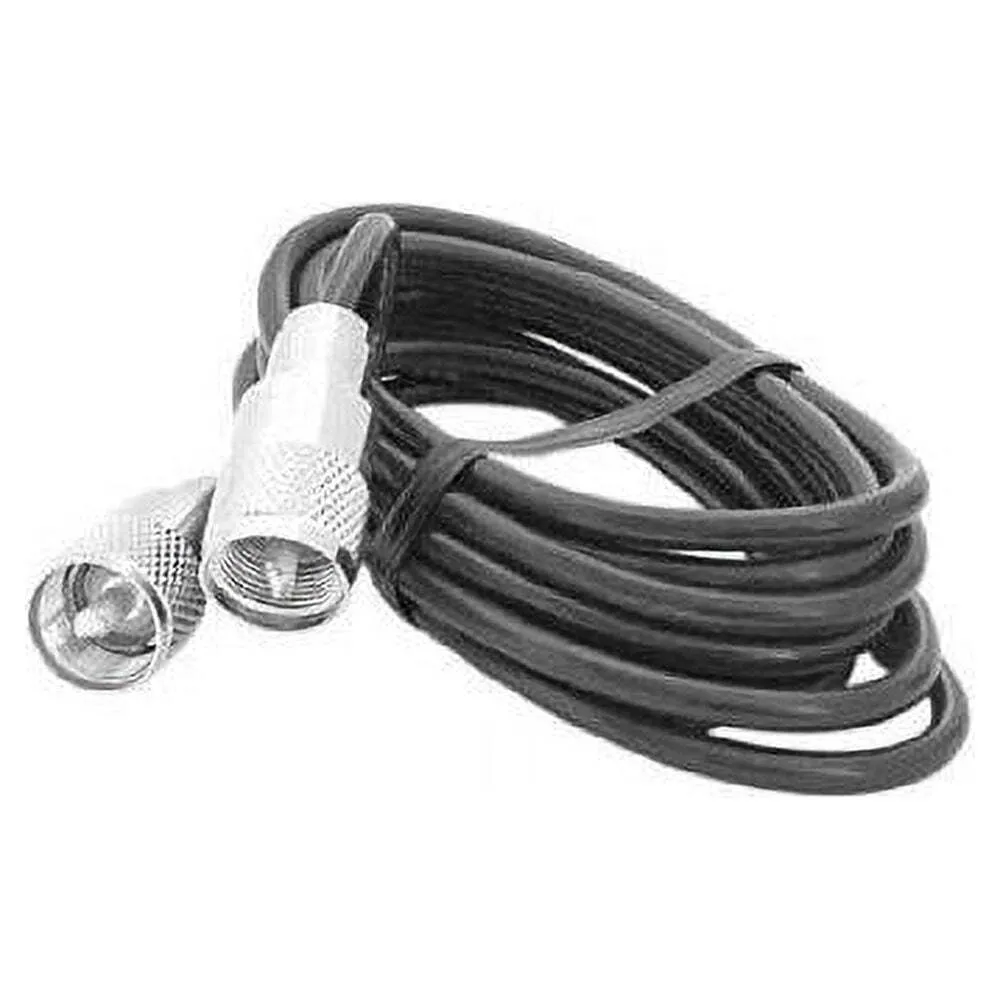 PROCOMM - 1.5' RG8x Single Lead Black Coax Cable with Soldered PL259 Connectors
