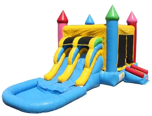 Rainbow Castle w/ Water Slide