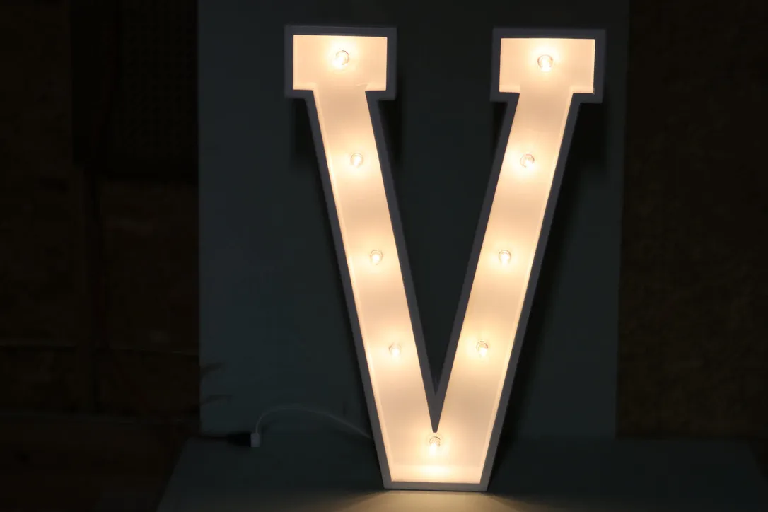 "V" Marquee Letter