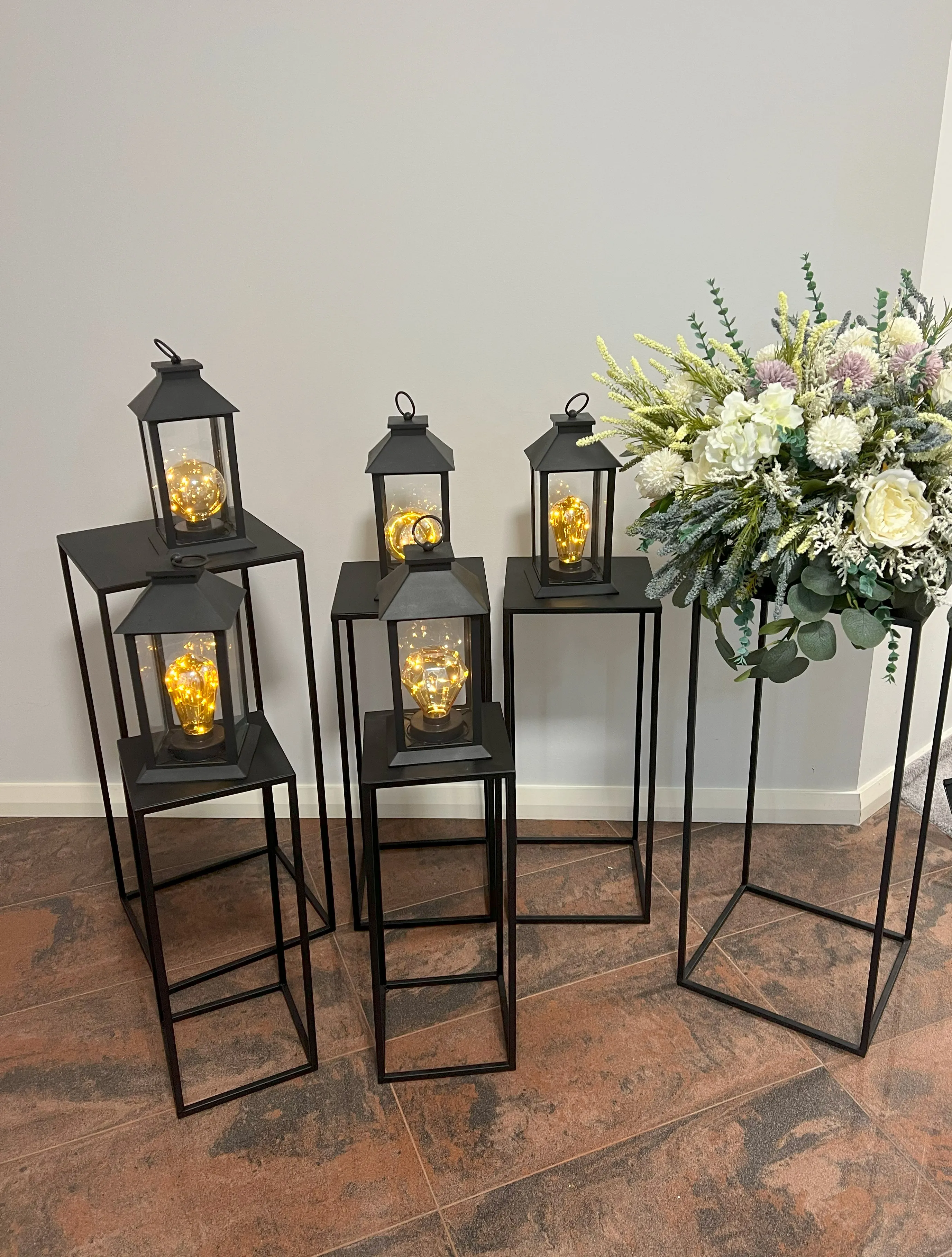 Lantern black batery operated 40 cm