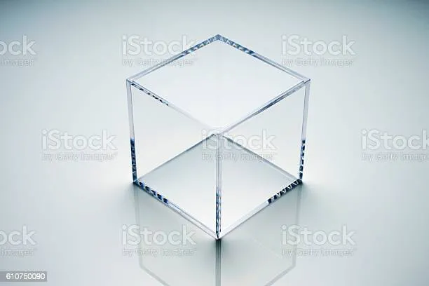 Banco cubo de acrílico