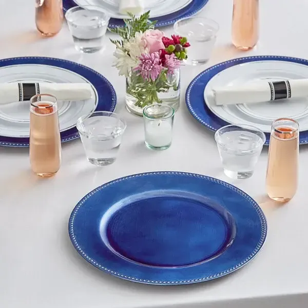 Blue Charger Plate 13" Plastic