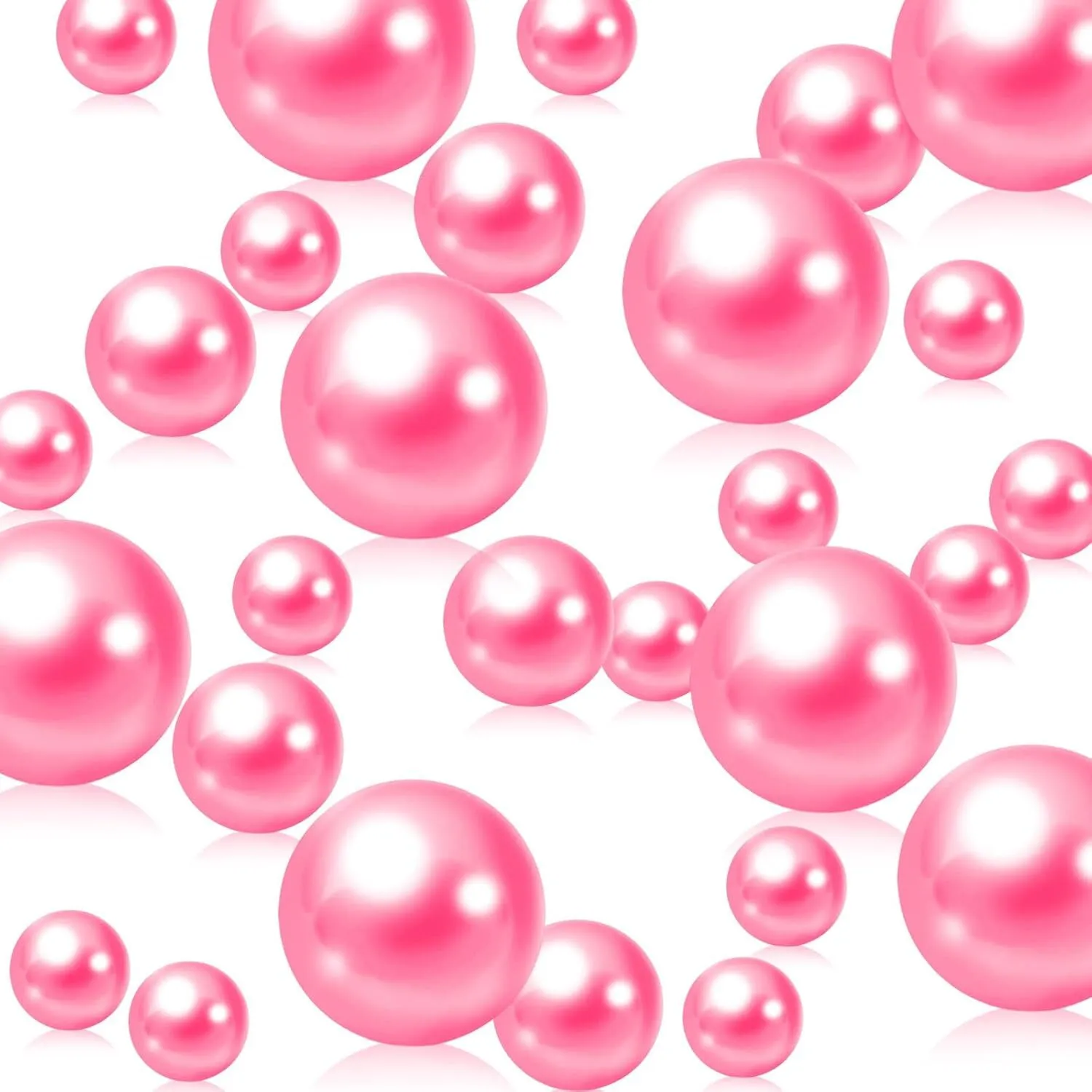 Fuchsia Pink Vase Filler | 150PCS Pearls Bead for Centerpieces Vases | 8/14/20 mm No Hole Beads, Fake Pearls for Wedding Birthday Theme Party Table Centerpieces Decor